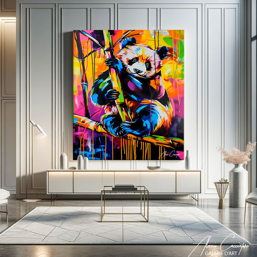 tableau panda pop art – mise en situation