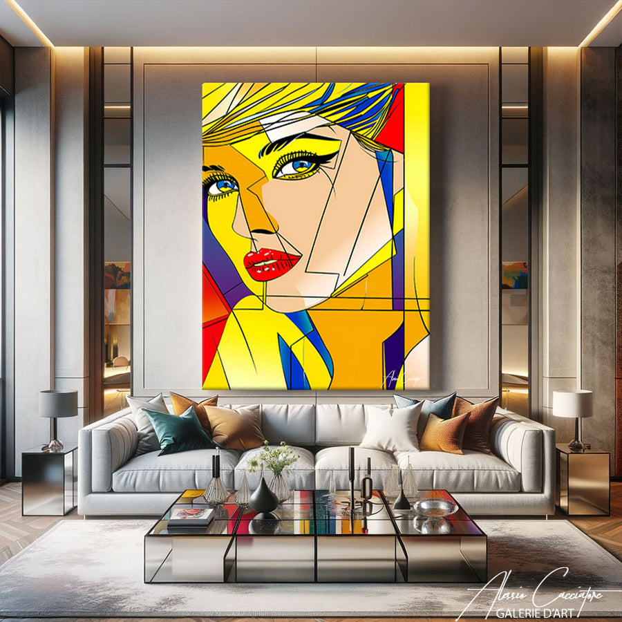 Portrait Tableau Pop Art – mise en situation