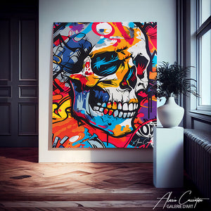 tableau tete de mort abstrait