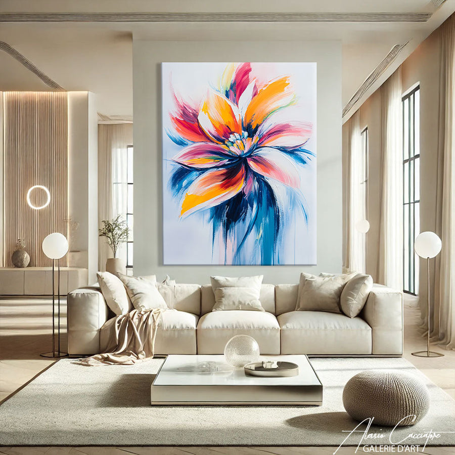 TABLEAU FLEUR ABSTRAIT Alessio Cacciatore – mise en situation
