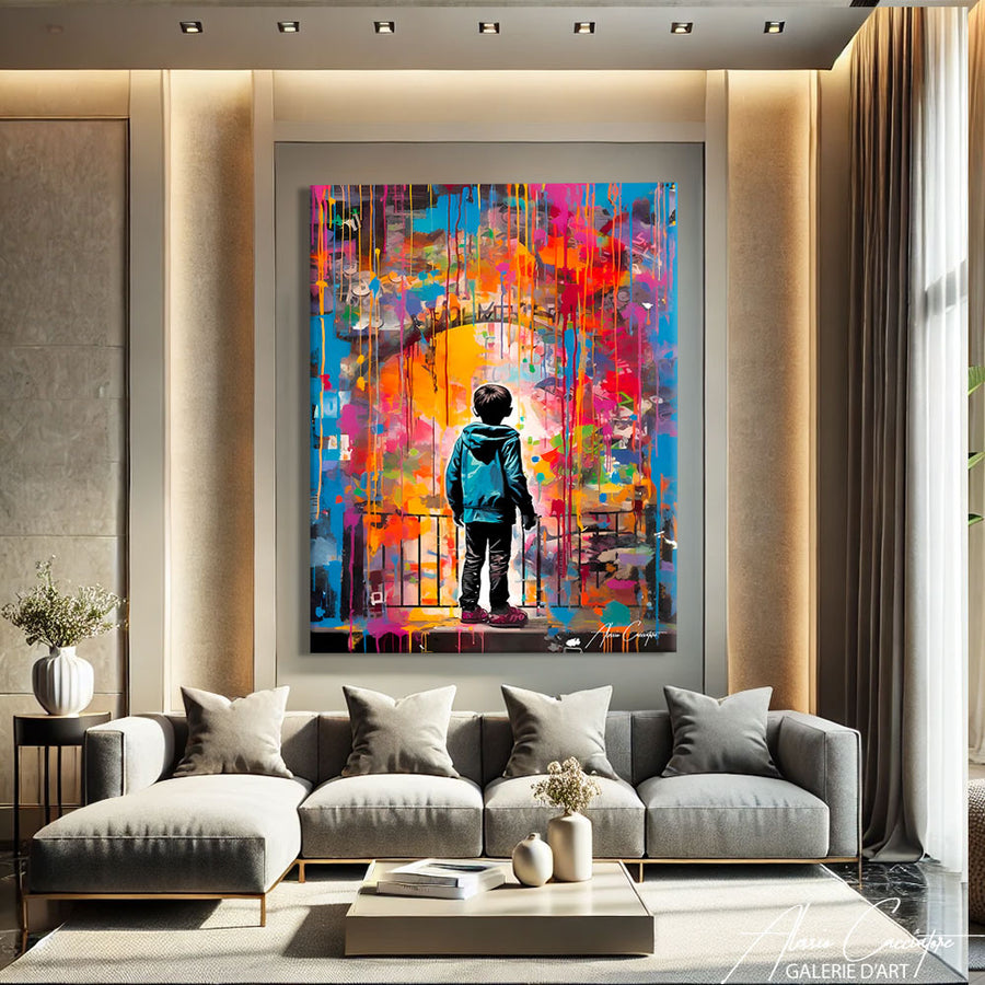 Tableau Multicolore Street Art – mise en situation