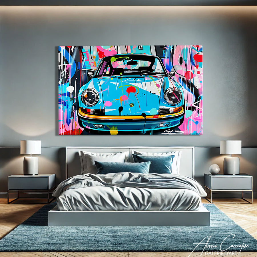 Tableau Peinture Porsche – mise en situation
