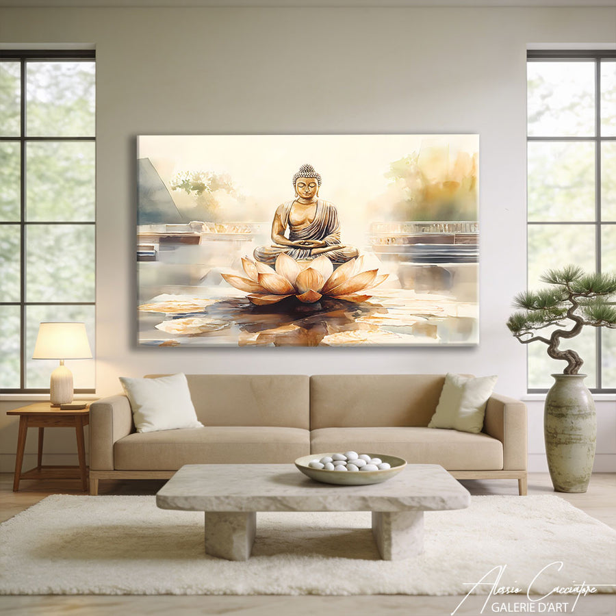 TABLEAU BOUDDHA MÉDITATION – mise en situation