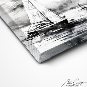 TABLEAU VOILIER NOIR ET BLANC Alessio Cacciatore