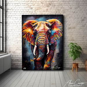 tableau éléphant peinture