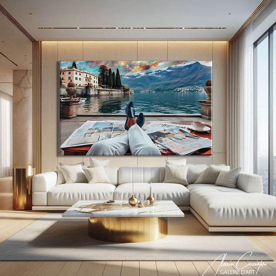 Paysage Tableau Salon Chic – mise en situation