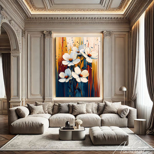 Tableau Moderne Fleur Blanche