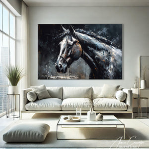 tableau cheval abstrait
