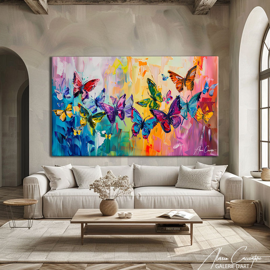TABLEAU ABSTRAIT PAPILLONS – mise en situation