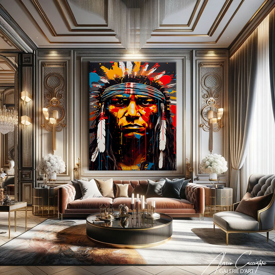 Tableau Motif Amérindien – mise en situation