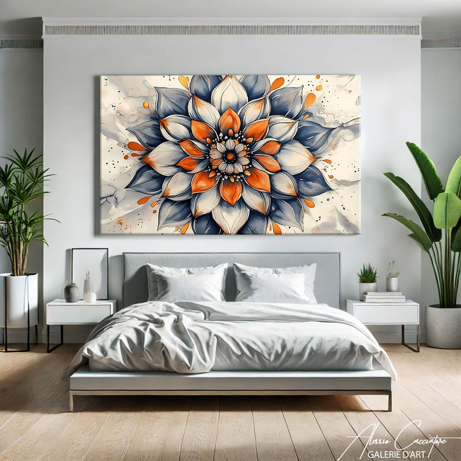 Tableau Mandala Blanc – mise en situation