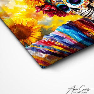 TABLEAU TÊTE DE MORT COLORÉ AlessioCacciatore