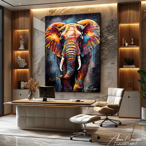 tableau éléphant pop art