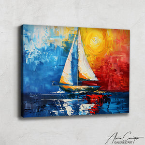 Tableau Voilier Abstrait