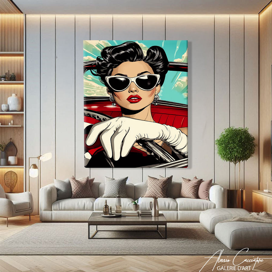Tableau Pop Art Bleu – mise en situation