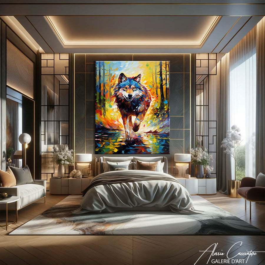 Peinture Acrylique Loup – mise en situation