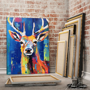 cerf peinture acrylique