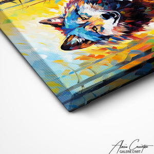 TABLEAU LOUP ACRYLIQUE Alessio Cacciatore