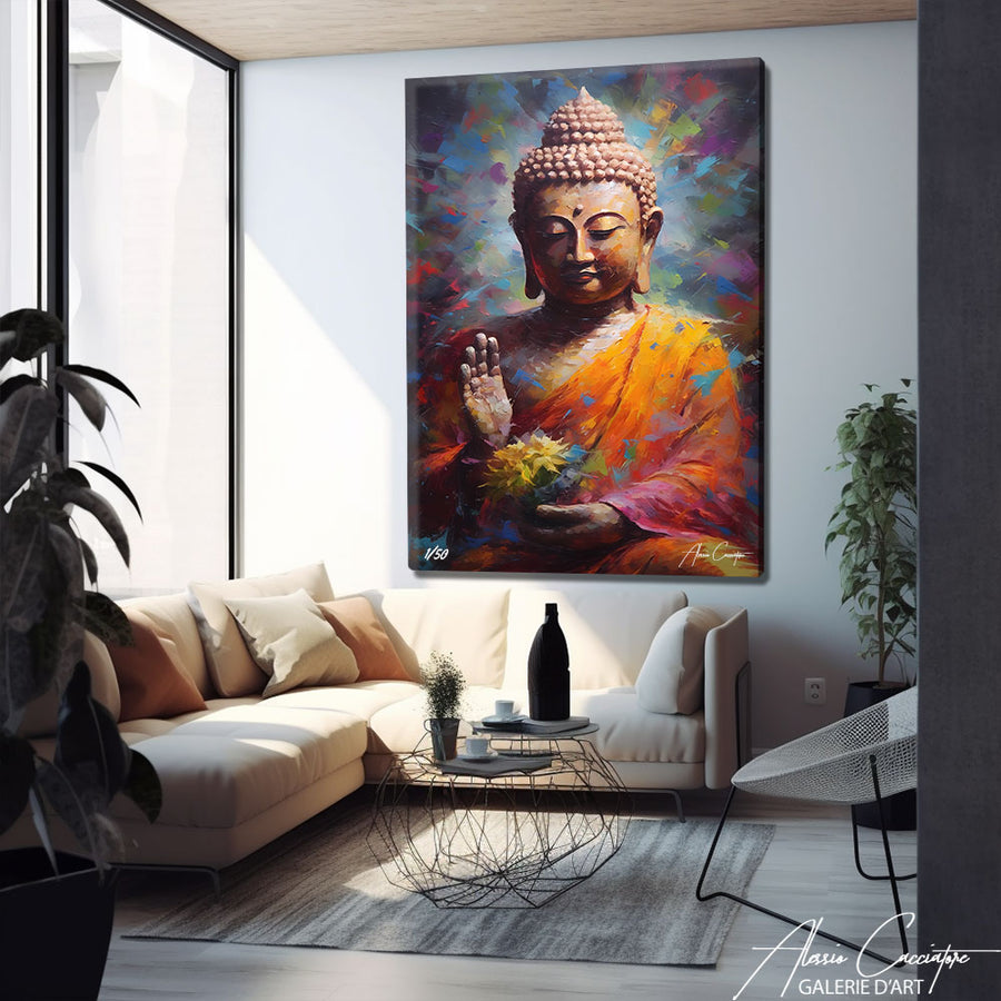 grand tableau de bouddha – mise en situation