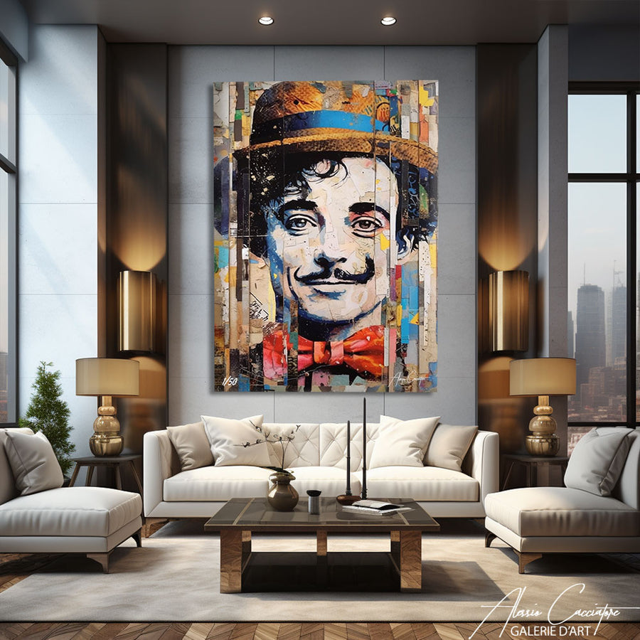 Tableau Street Art Charlie Chaplin – mise en situation