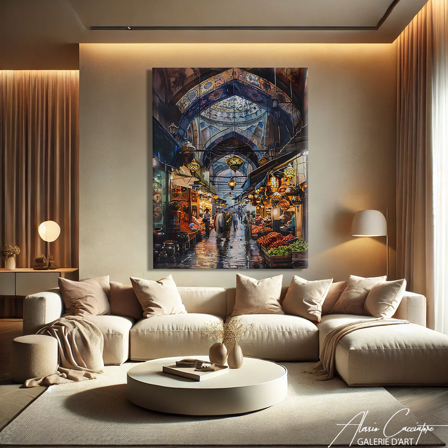TABLEAU ORIENTAL GRIS – mise en situation