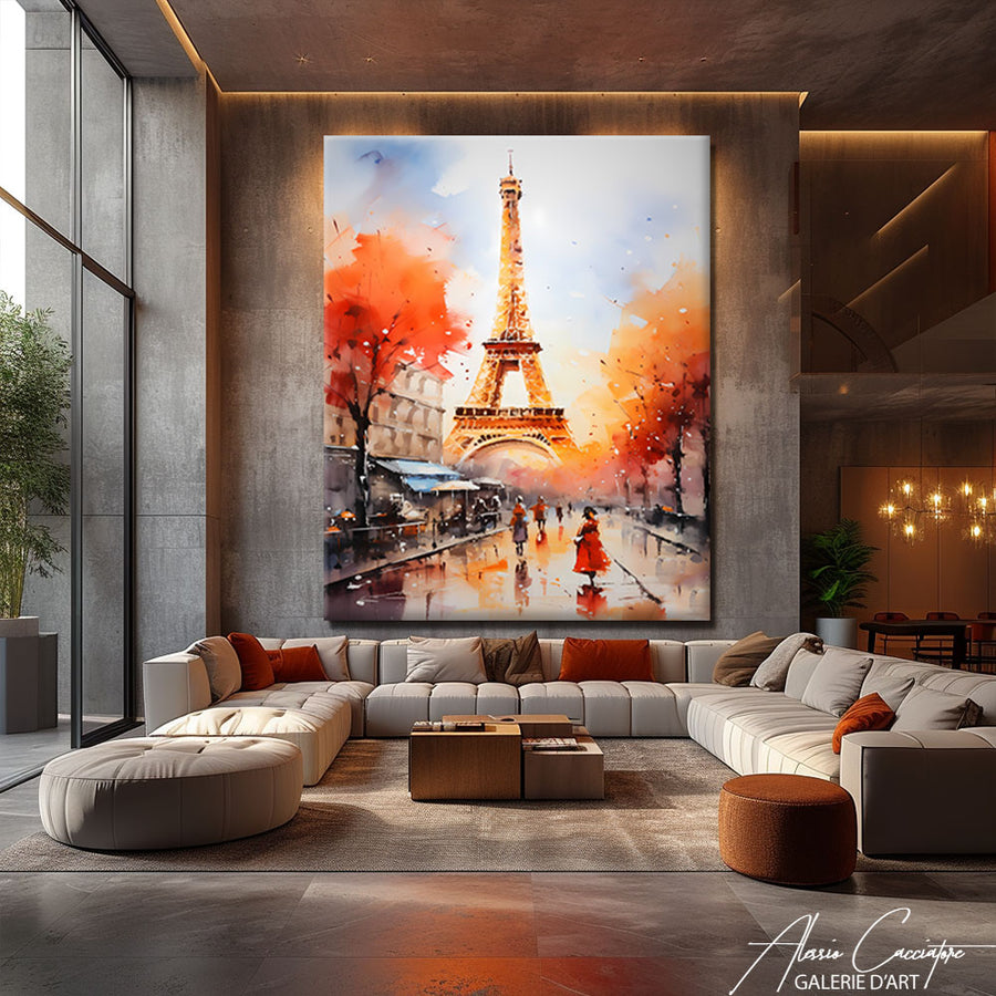 Toile Peinture Tour Eiffel – mise en situation