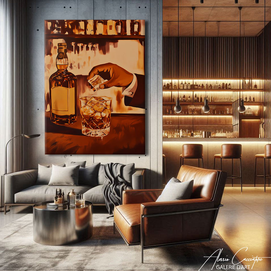 Tableau Whisky Rétro – mise en situation