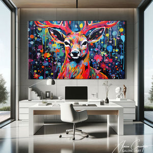 tableau cerf coloré