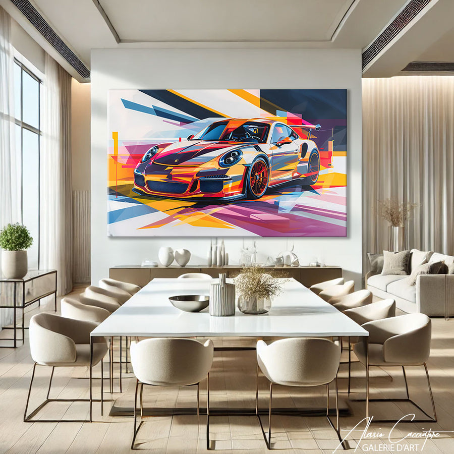 Toile Porsche – mise en situation