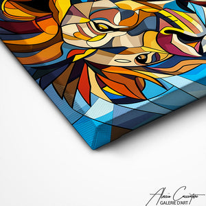 TABLEAU CUBISTE LION Alessio Cacciatore