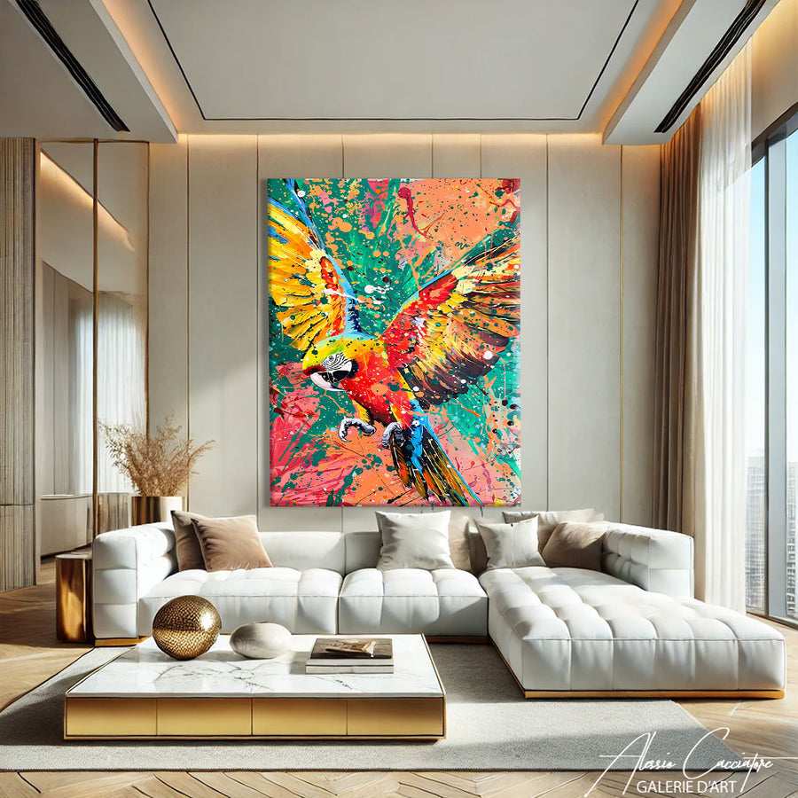 Tableau de Peinture Oiseau – mise en situation