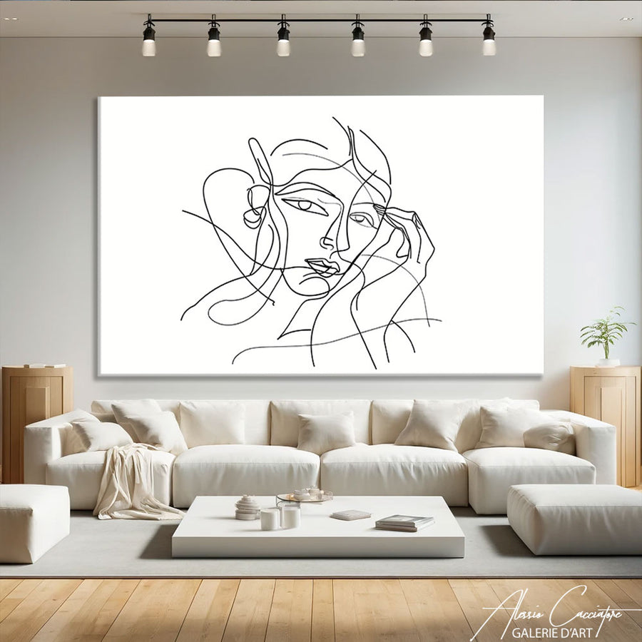 Tableau Minimaliste Visage – mise en situation