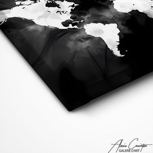 TABLEAU CARTE DU MONDE NOIR Alessio Cacciatore