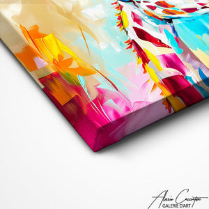 TABLEAU GIRAFE COLORÉ Alessio Cacciatore