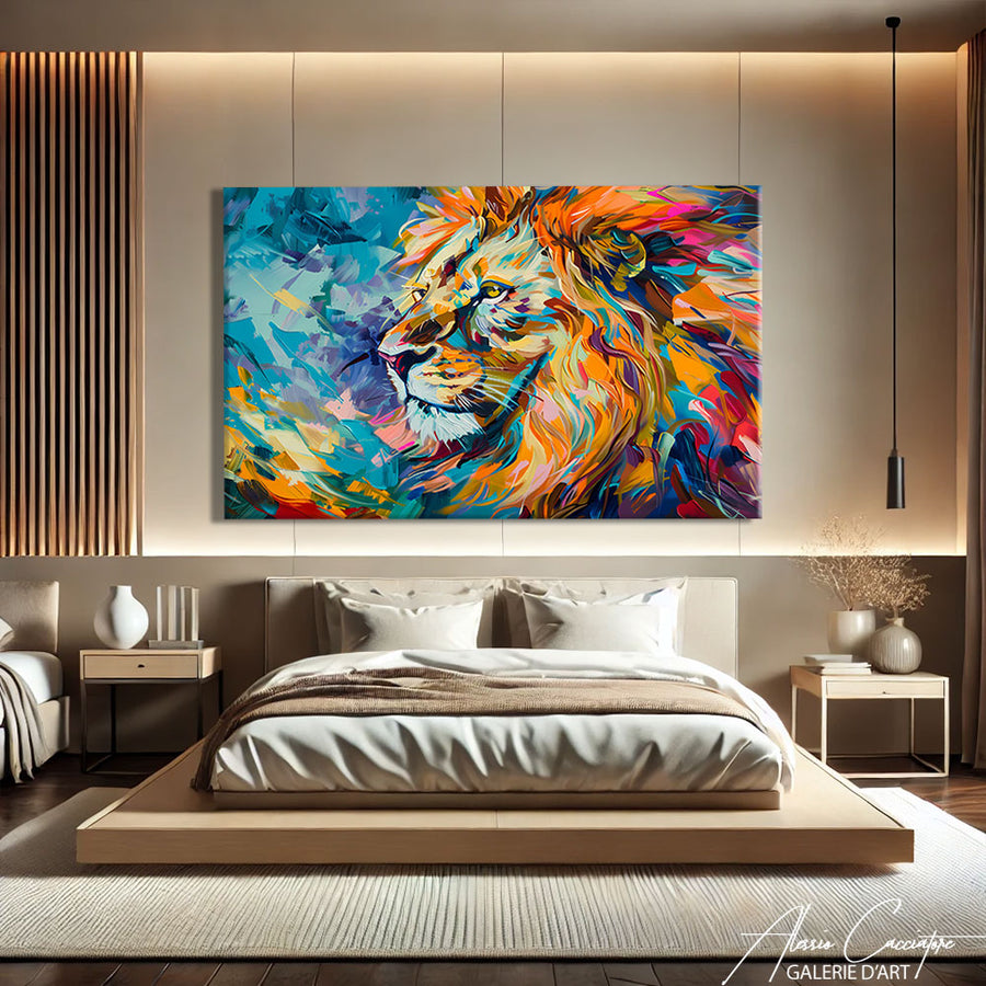 TABLEAU ABSTRAIT LION
– mise en situation