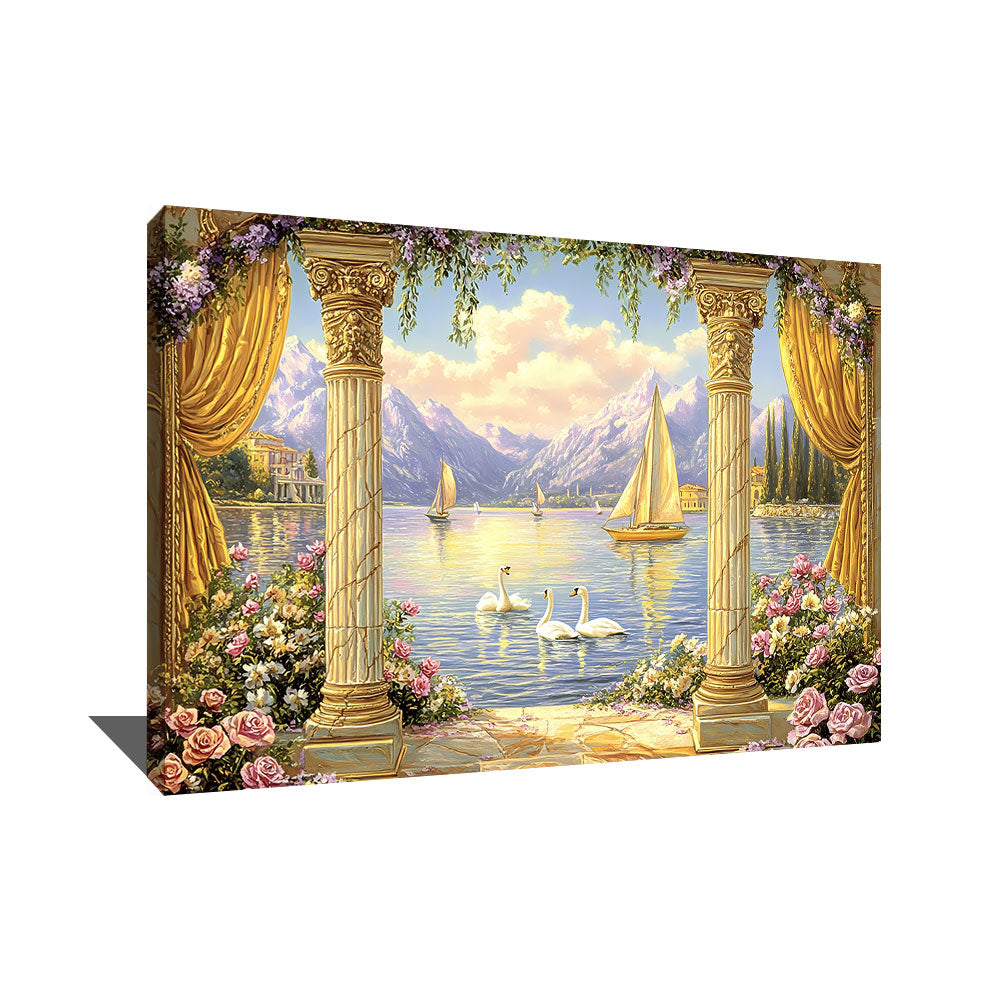 TABLEAU PAYSAGE MONTAGNE ET LAC