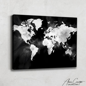 Carte du Monde Tableau Noir