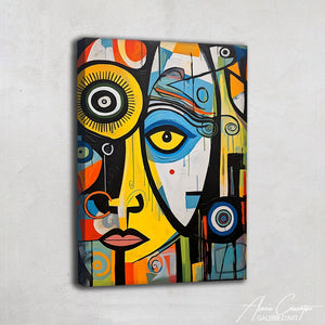 tableau visage abstrait couleur