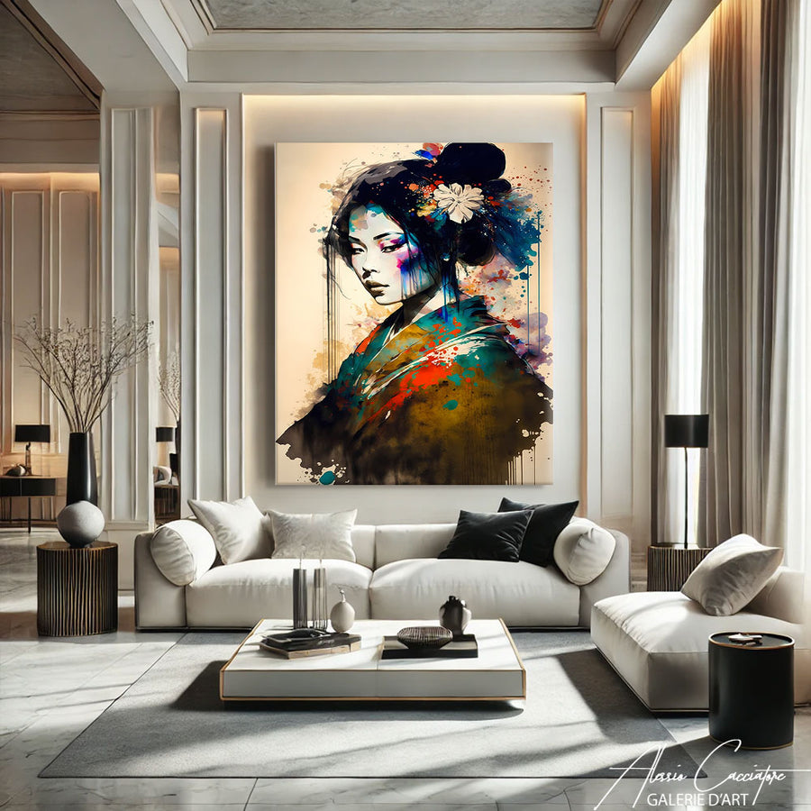Tableau Japonais Geisha – mise en situation