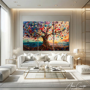 Tableau Triptyque Abstrait