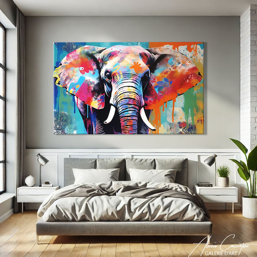 Peinture Tête Éléphant – mise en situation
