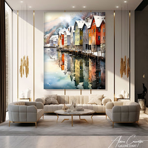 tableau paysage de neige