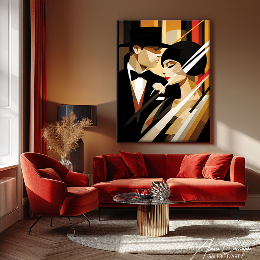 Tableau Peinture Art Deco – mise en situation