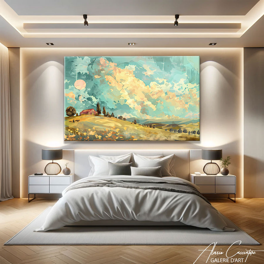 Tableau Abstrait Paysage – mise en situation