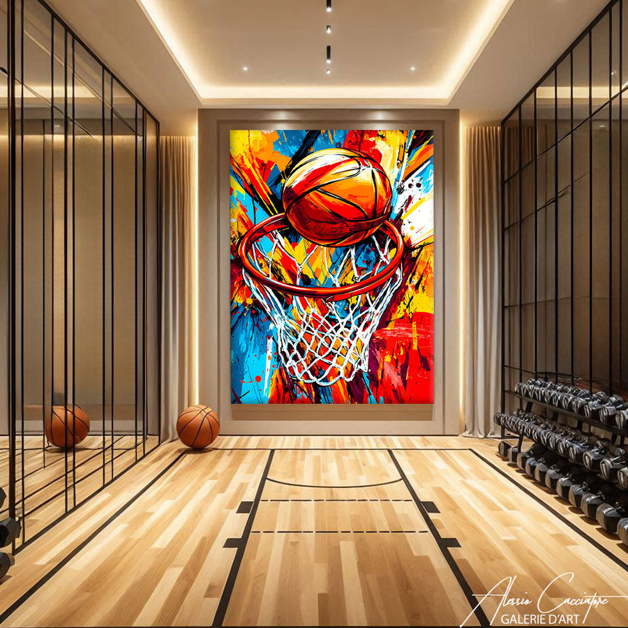 Tableau Basket Street Art – mise en situation