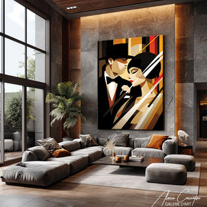 TABLEAU PEINTURE ART DECO Alessio Cacciatore