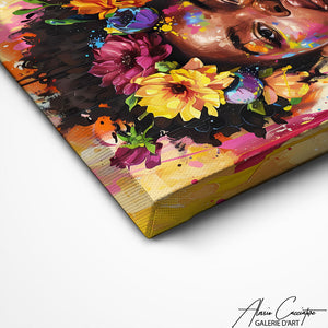 TABLEAU FEMME AFRICAINE FLEURS Alessio Cacciatore