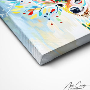 TABLEAU CERF FLEUR Alessio Cacciatore