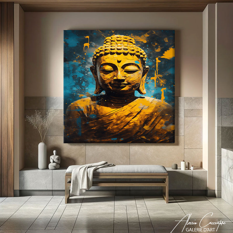 Tableau Bouddha Extérieur – mise en situation