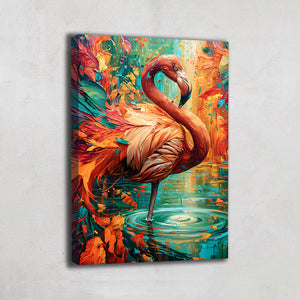 Tableau Peinture Flamant Rose